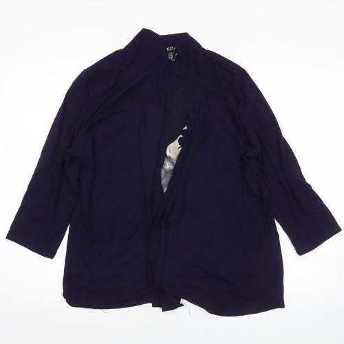 Saloos Women’s Blue Kimono Blouse UK 20 Plus Size 3/4 Sleeve