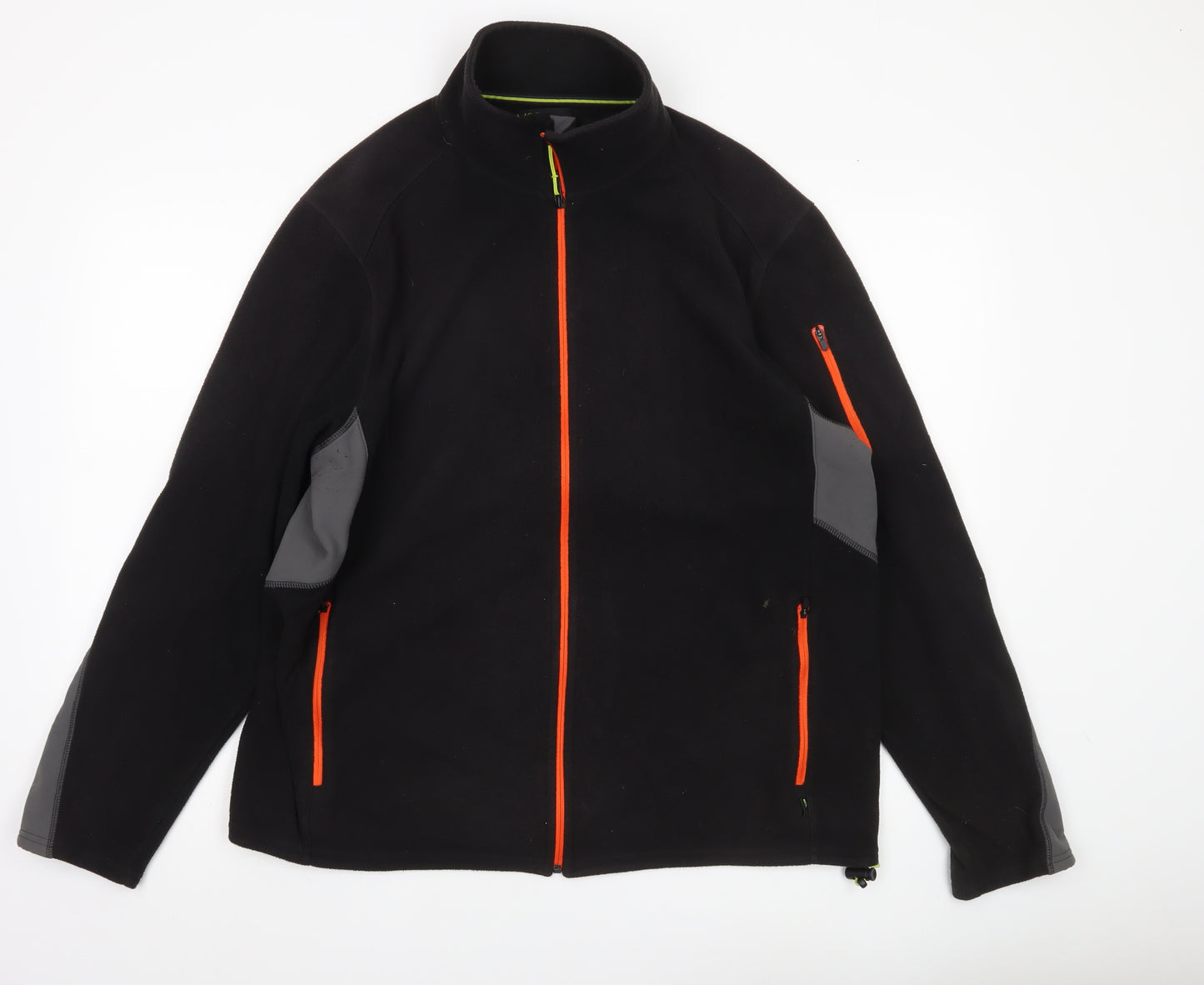 Marks and Spencer Mens Black L 41-43" Fleece Active Jacket Full Zip Outdoor