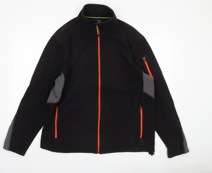 Marks and Spencer Mens Black L 41-43" Fleece Active Jacket Full Zip Outdoor