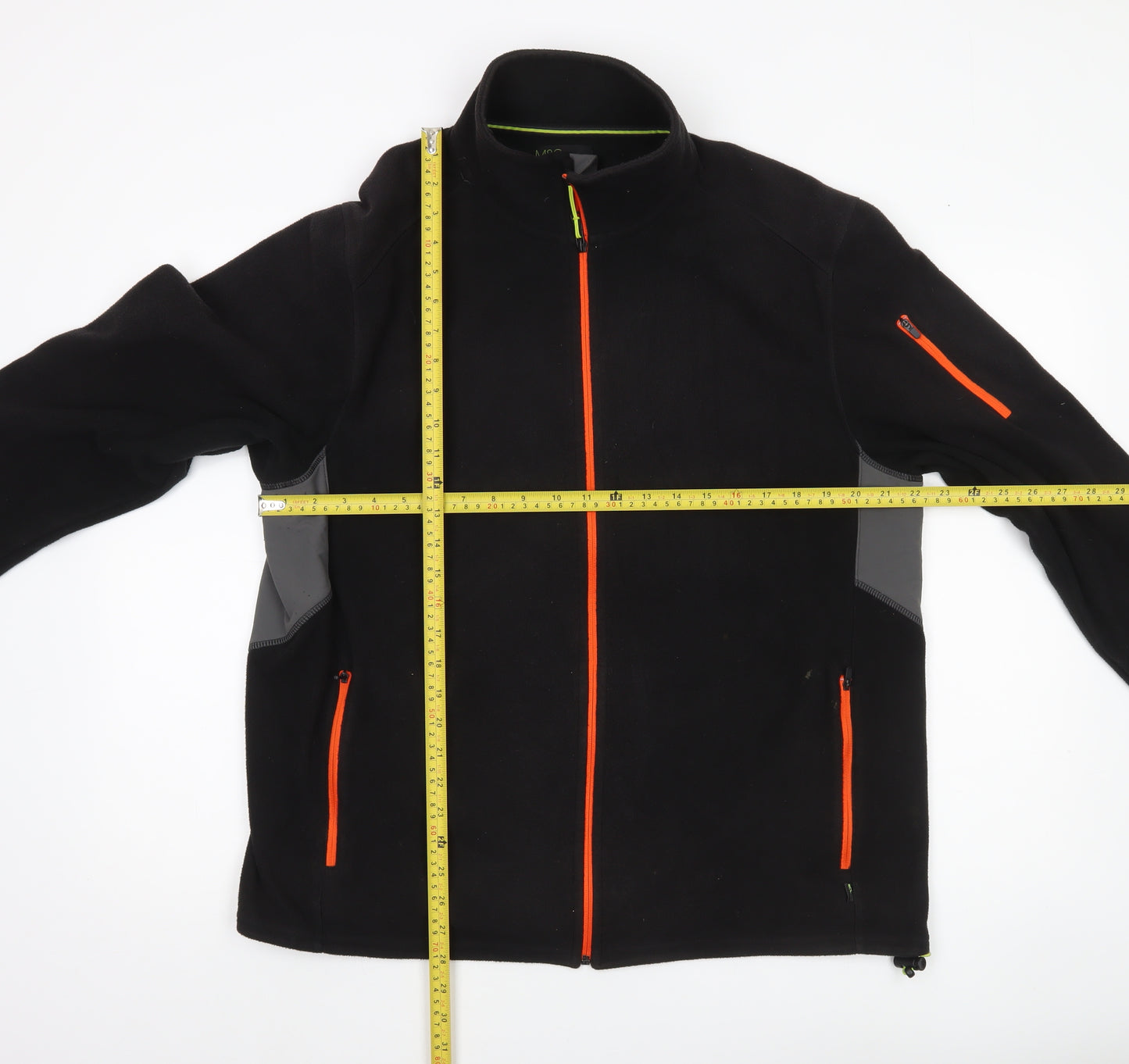 Marks and Spencer Mens Black L 41-43" Fleece Active Jacket Full Zip Outdoor