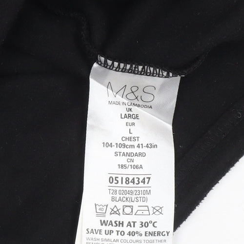 Marks and Spencer Mens Black L 41-43" Fleece Active Jacket Full Zip Outdoor