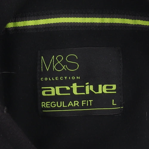 Marks and Spencer Mens Black L 41-43" Fleece Active Jacket Full Zip Outdoor