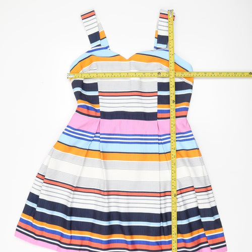 Jane Norman Women’s Multicoloured Stripe Fit & Flare Dress Size 12
