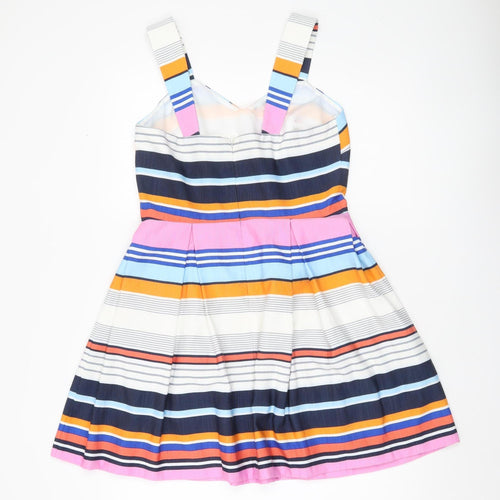 Jane Norman Women’s Multicoloured Stripe Fit & Flare Dress Size 12