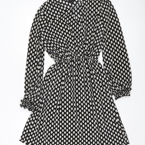 River Island Women’s Black Polka Dot A-Line Short Dress Size 10