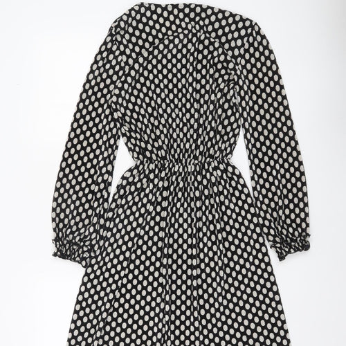 River Island Women’s Black Polka Dot A-Line Short Dress Size 10