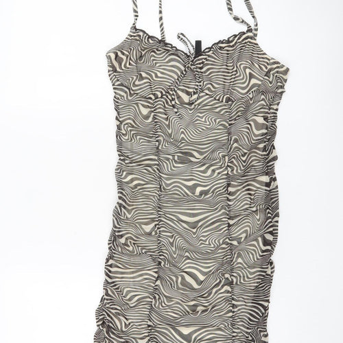 H&M Divided Women’s Multicoloured Bodycon Dress Size 8 Scoop Neck