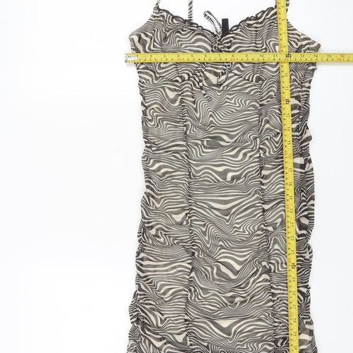 H&M Divided Women’s Multicoloured Bodycon Dress Size 8 Scoop Neck