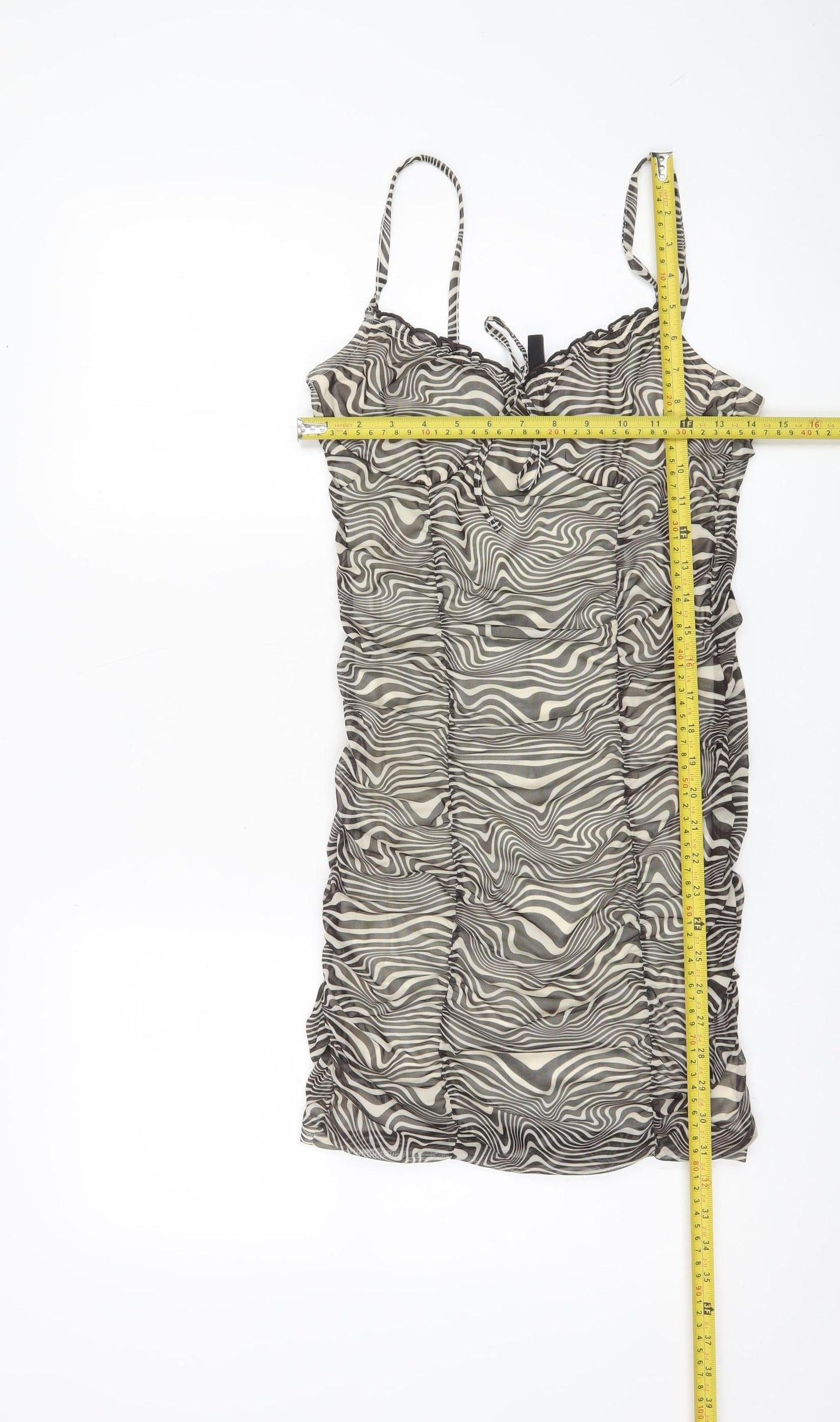 H&M Divided Women’s Multicoloured Bodycon Dress Size 8 Scoop Neck
