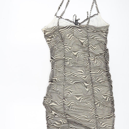 H&M Divided Women’s Multicoloured Bodycon Dress Size 8 Scoop Neck