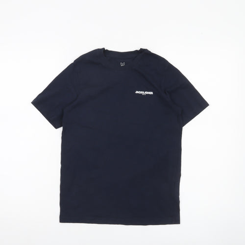 Jack & Jones Boys Blue Logo T-Shirt 12 Years Short Sleeve Crew Neck