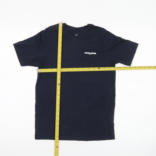 Jack & Jones Boys Blue Logo T-Shirt 12 Years Short Sleeve Crew Neck