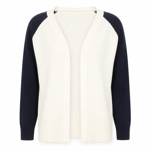 Marks and Spencer Women Ivory Blue Cardigan S Knit Acrylic