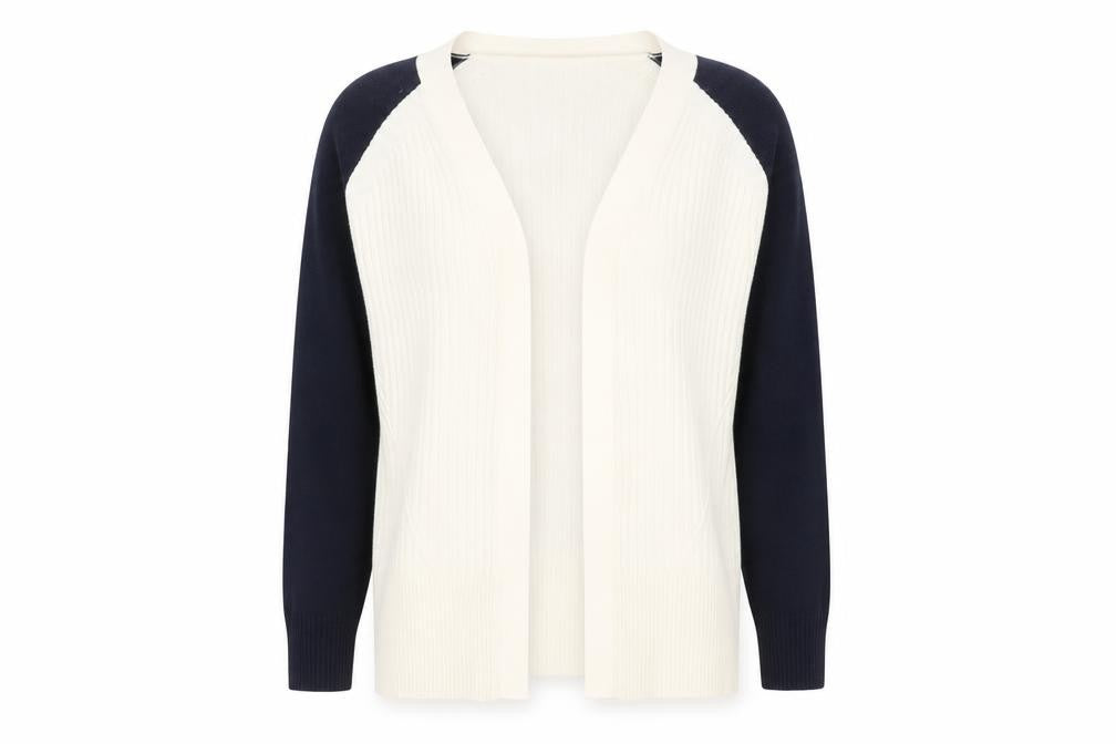 Marks and Spencer Women Ivory Blue Cardigan S Knit Acrylic
