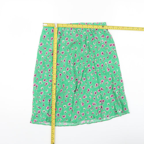 Nobody's Child Women's Green Floral A-Line Skirt Size 10