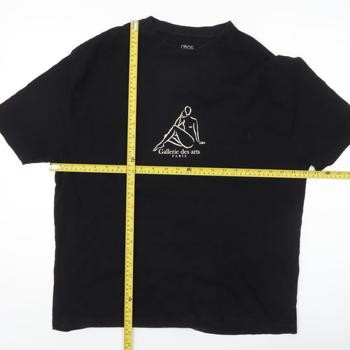 ASOS Men’s Black Art Print Crew Neck T-Shirt Size M