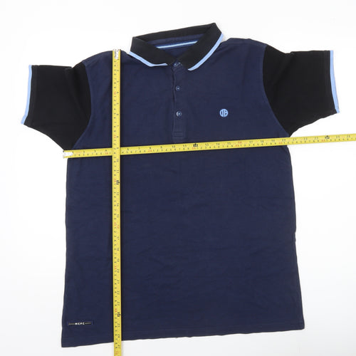 Manchester City Men's Blue Polo Shirt M Cotton Short Sleeve