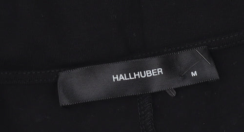 Hallhuber Women Black M Rhinestone Blouse 3/4 Sleeve Boat Neck
