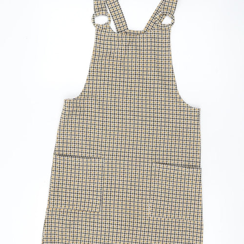 New Look Women’s Multicoloured Houndstooth Pinafore Dress UK 8