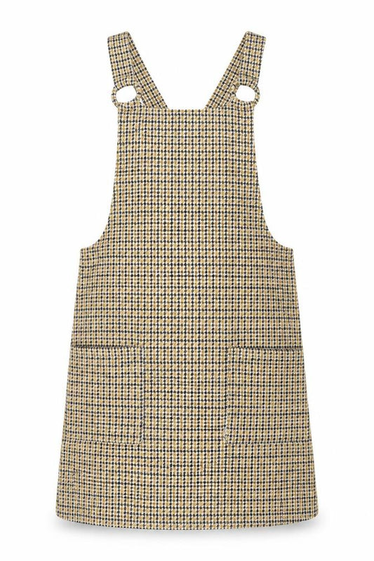 Front view of New Look Women’s Multicoloured Houndstooth Pinafore Dress UK 8