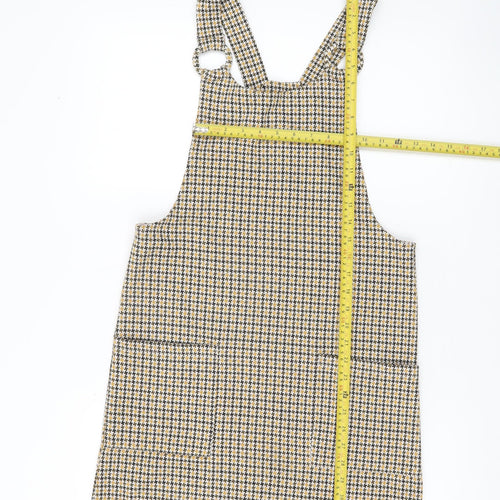New Look Women’s Multicoloured Houndstooth Pinafore Dress UK 8