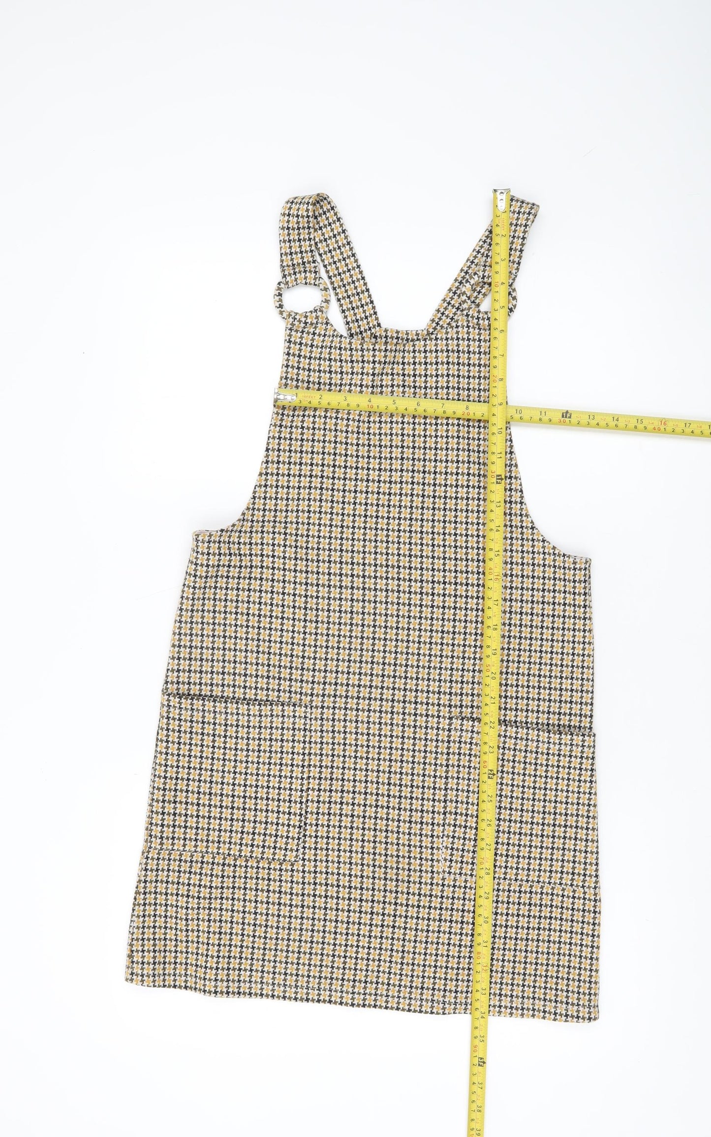 New Look Women’s Multicoloured Houndstooth Pinafore Dress UK 8