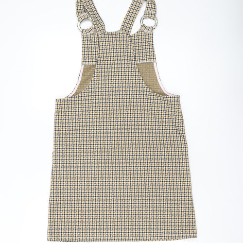 New Look Women’s Multicoloured Houndstooth Pinafore Dress UK 8