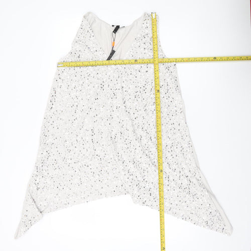 Isabella Oliver Women’s White Sequin V-Neck Maternity Tunic Top Size 12
