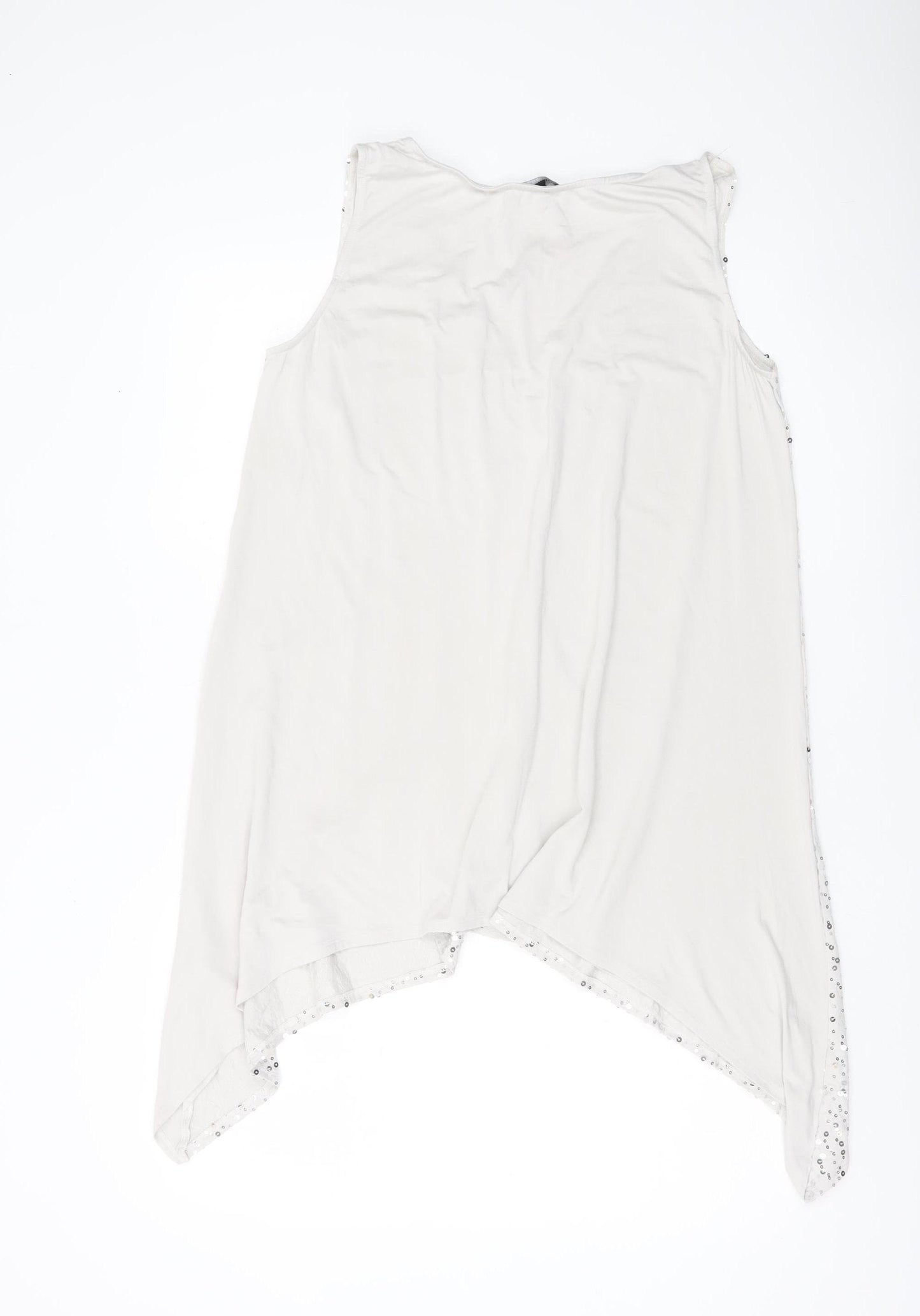 Isabella Oliver Women’s White Sequin V-Neck Maternity Tunic Top Size 12