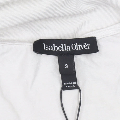 Isabella Oliver Women’s White Sequin V-Neck Maternity Tunic Top Size 12