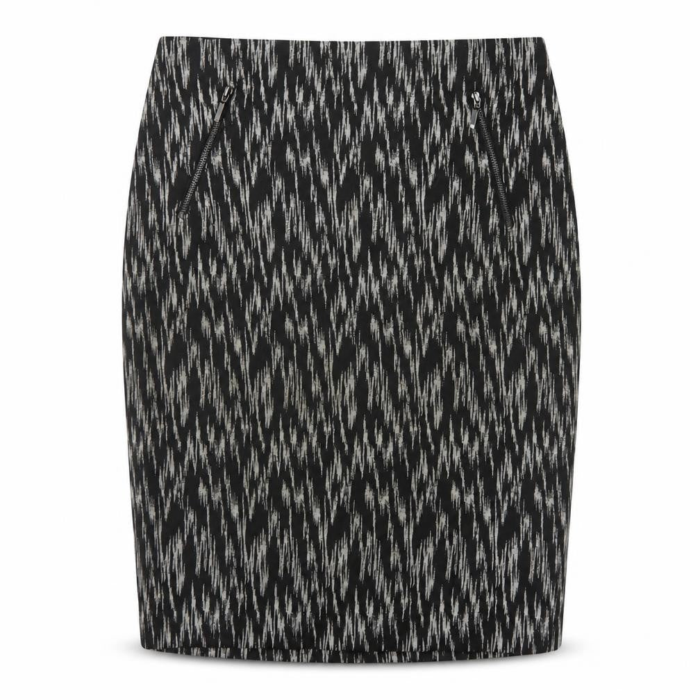 Marks and Spencer Women’s Black Pencil Skirt UK 12 Geometric Zip Workwear