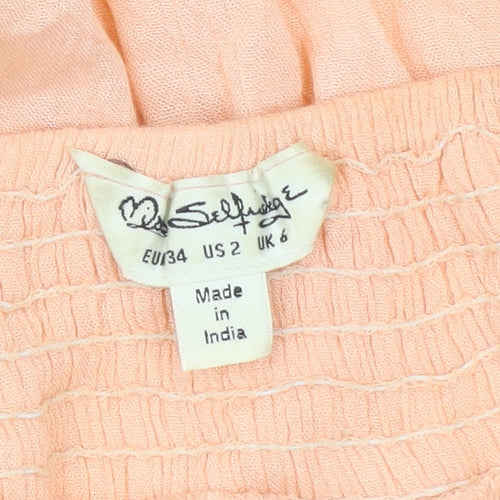 Miss Selfridge Women’s Pink Off Shoulder Lace Trim Blouse UK 6