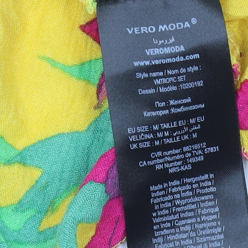 Vero Moda Women’s Yellow Floral A-Line Skirt Size M Knee Length Viscose