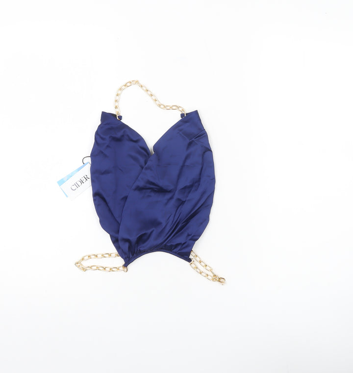 Cider Women’s Blue Satin Camisole Tank Top XS Partywear