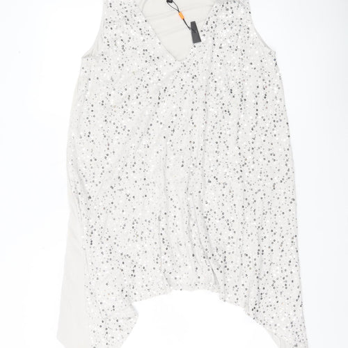 Isabella Oliver Women’s White Sequin Tunic Tank Top M Maternity Party