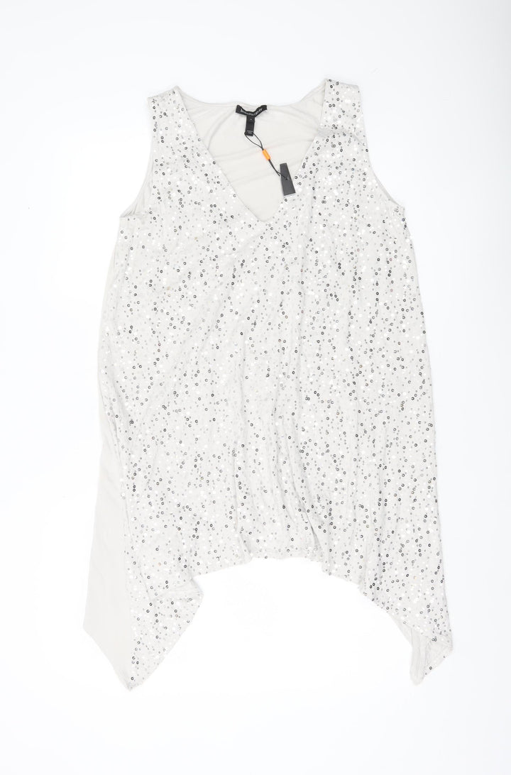 Isabella Oliver Women’s White Sequin Tunic Tank Top M Maternity Party