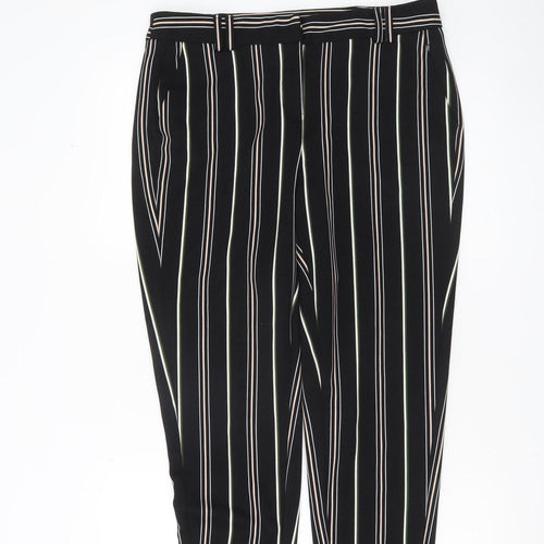 Dorothy Perkins Women’s Black Striped Slim Tapered Trousers Size 12