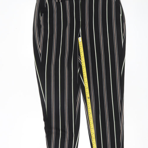 Dorothy Perkins Women’s Black Striped Slim Tapered Trousers Size 12