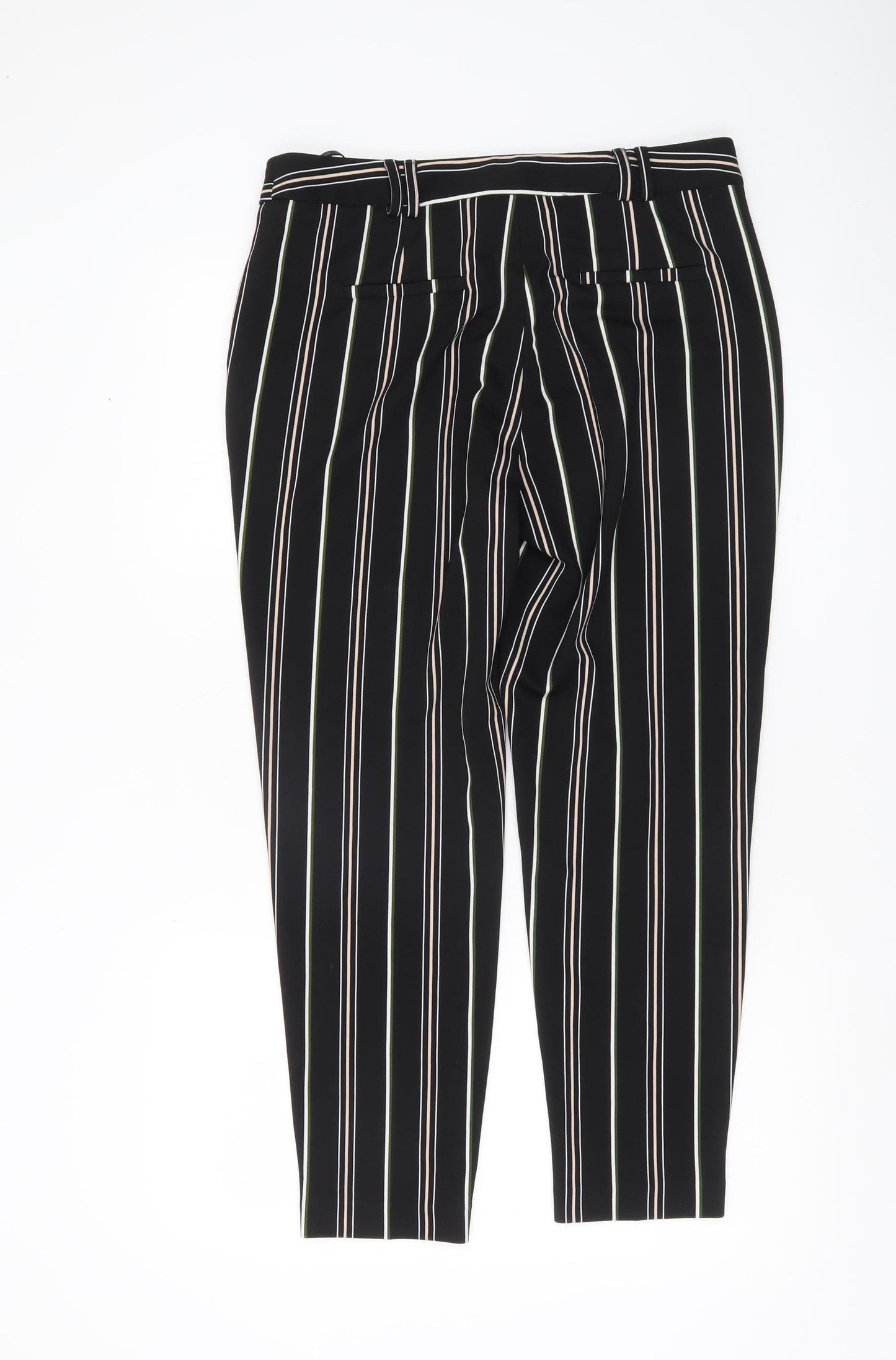 Dorothy Perkins Women’s Black Striped Slim Tapered Trousers Size 12