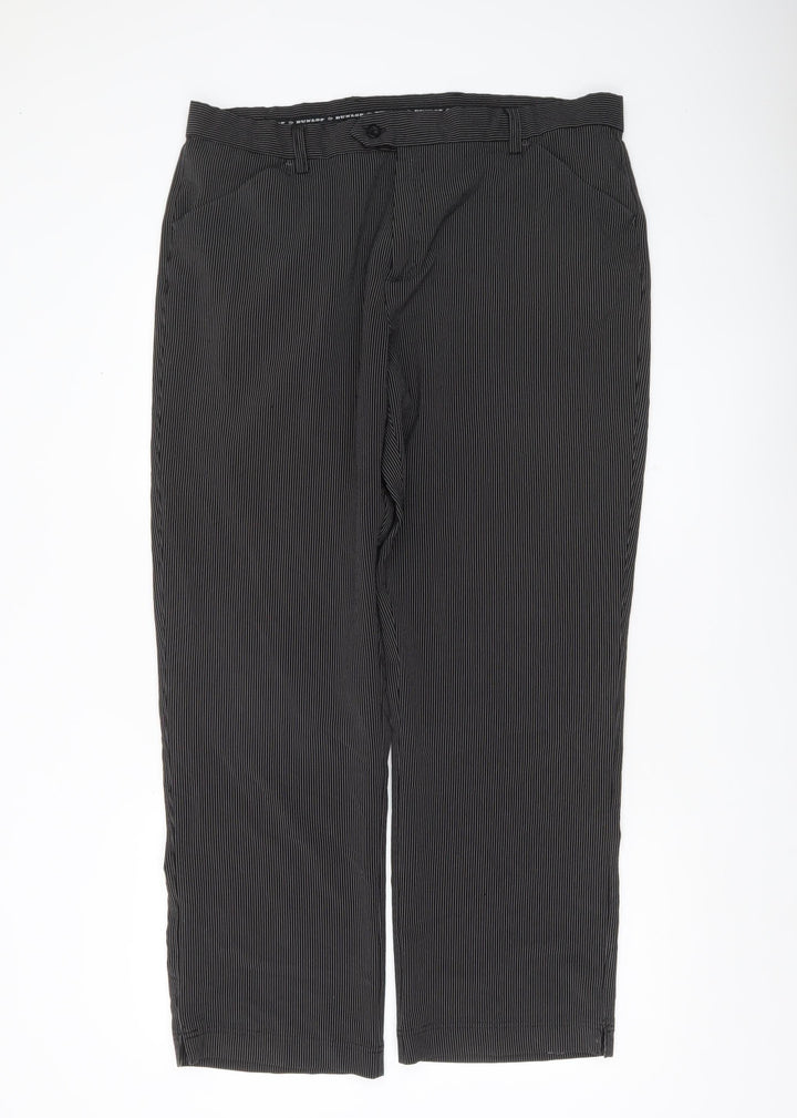 Dunlop Men’s Black Striped Golf Trousers 38W 31L Straight Leg
