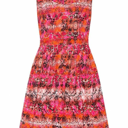 Marc New York Women's Pink Orange Animal Print A-Line Dress Size 10