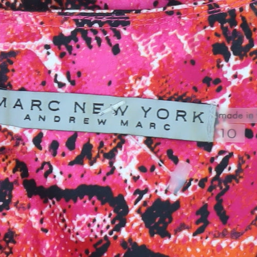 Marc New York Women's Pink Orange Animal Print A-Line Dress Size 10