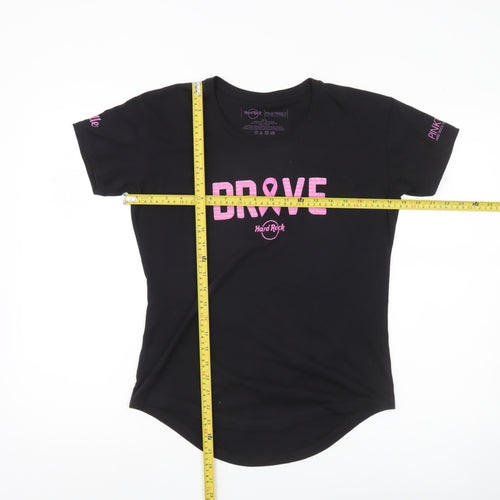 Hard Rock Womens Black PINKTOBER Brave T-Shirt Size S Short Sleeve
