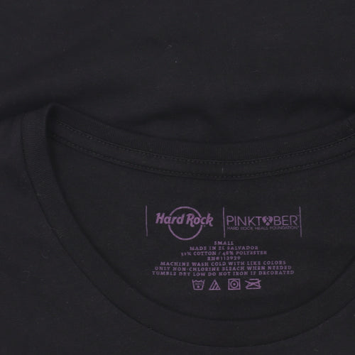 Hard Rock Womens Black PINKTOBER Brave T-Shirt Size S Short Sleeve