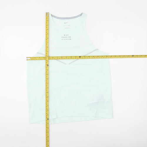 Nike Womens Green Running Division Tank Top Size M Dri-Fit Slim Fit