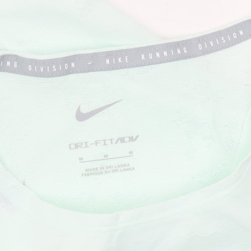 Nike Womens Green Running Division Tank Top Size M Dri-Fit Slim Fit
