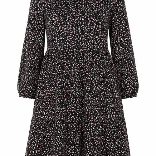 Monteau Los Angeles Women’s Black XS Floral Midi A-Line Dress