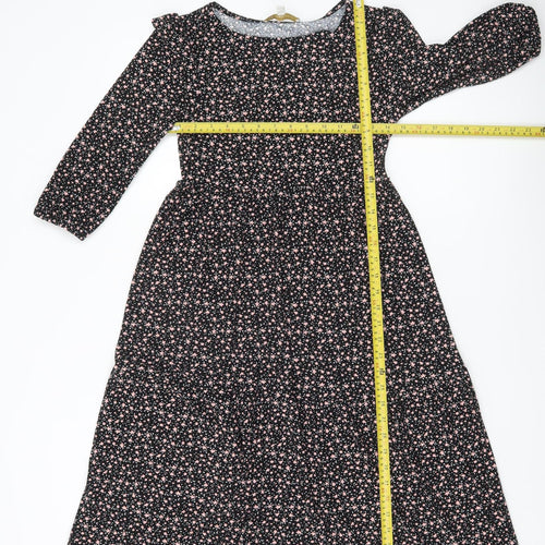Monteau Los Angeles Women’s Black XS Floral Midi A-Line Dress