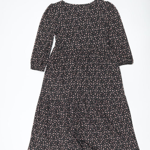 Monteau Los Angeles Women’s Black XS Floral Midi A-Line Dress