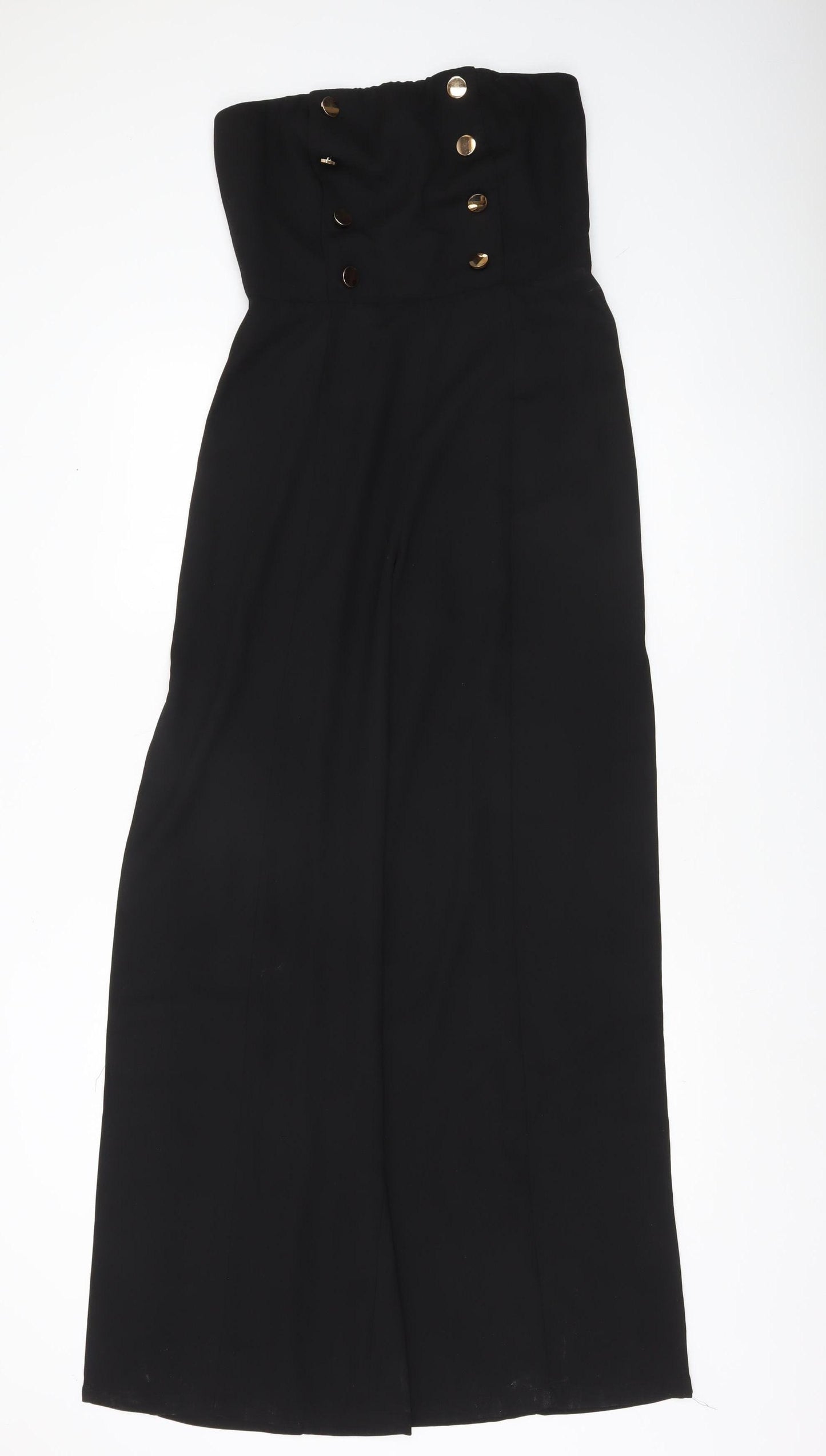 Quiz Women’s Black Strapless Wide-Leg Jumpsuit Size 10